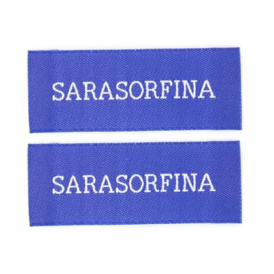 China Sustainable Hot Sale End Ply Satin Woven Labels For Apparel Dress Hoodie Labels for sale