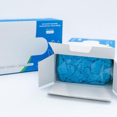 China Wholesale Food Blue Powder Free Medical Nitrile Gloves With High Quality Disposable Nitrile Gloves for sale