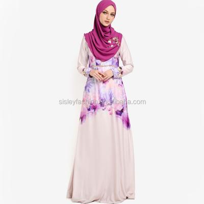 China Polyester 2018 new custom design printed muslimah jubah wholesale in malaysia for sale