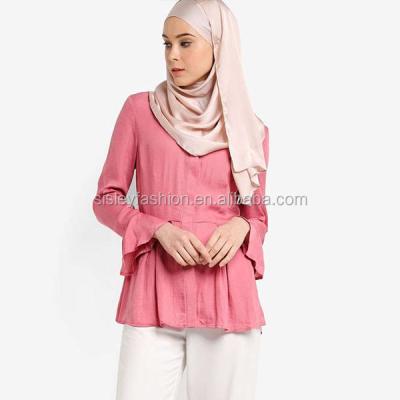 China High Quality XS-XXXL Islamic Clothing Blouse Tunic Fashion Design Muslimah Blouse for sale