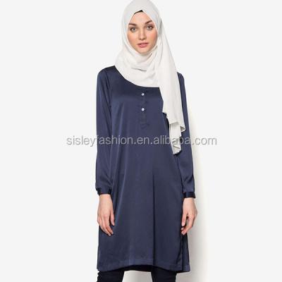 China 2018 custom design wholesale muslim tunic wear /satin tunic tops XS-XXXL for sale