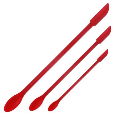 China 3 Pack Viable Beauty Tool Kitchen and Facial Sticks Cosmetic Silicone Mini Thin Makeup Spatula Spatula Set for sale