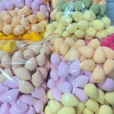 China Online Hot Selling Soft Oblique Latex Shop PU Sponge Beauty Free Breath In Eater Egg Shape Blender For Makeup MS-07 for sale