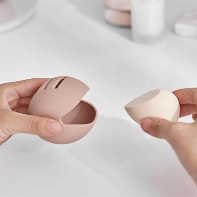 China 2022 New Red Color Silicone Sponge Container Tool Travel Beauty Sponge Blender Cosmetic Holder MSH2 for sale