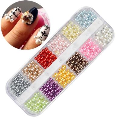 China Crystal Wholesale Bulk 12 Grids Small Red Purple Iridescent Clear Color 3D Kits Flatback Gem Diamond Nail Art Accessories Rhinestones for sale