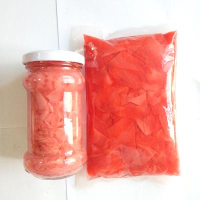 China 210g PRESERVED Pickled Pink Sushi Ginger In Bottle Pink Ginger For Sushi for sale