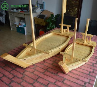 China Disposable Custom Eco-friendly Natural Japanese Wooden Sushi Serving Boat for sale