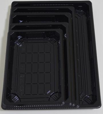 China Black plastic food sushi box for sushi for sale