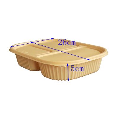 China Modern Biodegradable Compostable Cornstarch 3 Compartment Lunch Take Out Container for sale