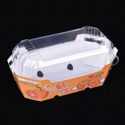 China Disposable Fruit Packaging Disposable Paper Box With Plastic Lid for sale