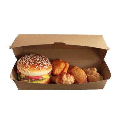 China Disposable Clamshell Take Away Kraft Paper Hamburger Box for sale