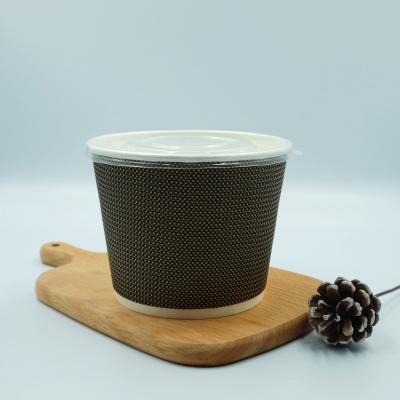 China Modern disposable corrugated paper bowl with clear lids for sale