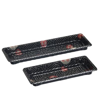 China Wholesale Disposable Japanese Plastic Sushi Storage Tray With Lid for sale