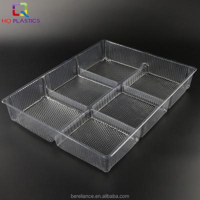 China 100% Food Grade Disposable Plastic Materials 6 Compartments Cookie Blister Packaging Trays for sale