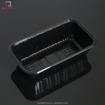 China 100% Food Grade Materials Customized Black Disposable Plastic Food Packaging Boxes for sale