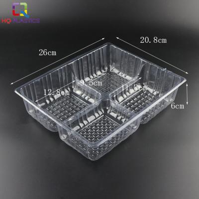 China Disposable Customized Four Grid Inside Disposable Plastic Cookie Insert Tray for sale