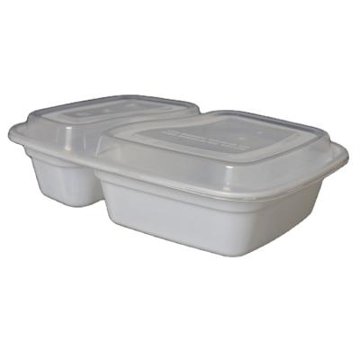 China Modern Two Lattice Disposable Microwave PP Plastic Food Container With Lid for sale