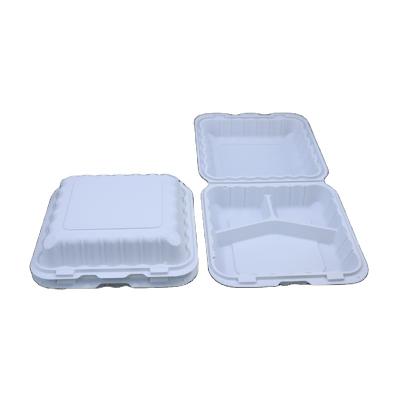 China 3 Compartments Plastic Clamshell Casual Fast Food Containers for sale