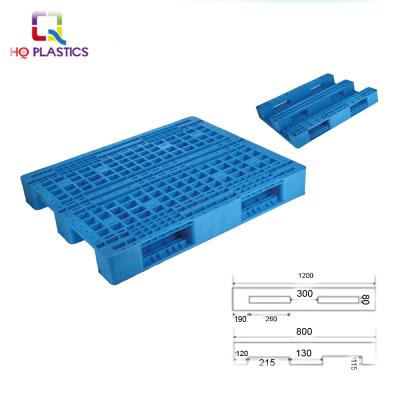 China Standard Size Blue Color Single Faced 4 Way Durable Plastic Pallet For Industrial for sale