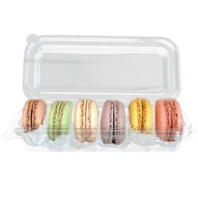 China Clear Plastic Disposable Clamshell Blister 6pcs Macaron Packaging Box for sale