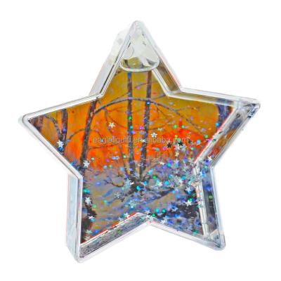 China Wholesale Flower Shape Liquid Glitter Photo Frame Star Glitter Liquid Plastic Star Shape Acrylic Picture Frame for sale