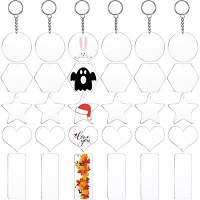 China Hot Selling Acrylic Blank Acrylic Key Chain Custom Amazon DIY Blank Acrylic Key Chain With Tassel for sale