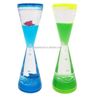 China Cute 3D Dolphin Sensory Sensations Gifts Decoration Home Minimalist Motion Bubbler Floating Aqua Timer Plastic Goblet Liquid Timer for sale