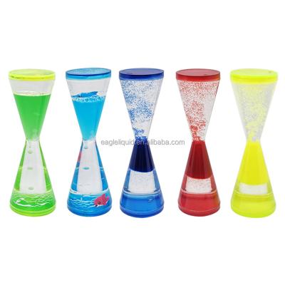 China Sand Minimalist Liquid Sensory Visual Hourglass Motion Timer Science Anti-Gravity Toys Reverse Flow Motion Bubbler Liquid Timer for sale