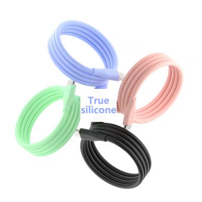 China Etc.electronic Product Mobile Phone Silicone Macaron Band 2022 USB-C Cable Tie Type C to Type-C 5A 66W palladium cable for sale