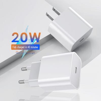 China Mobile Phone Tablet MP3 USB C Charger 20W USB-C Power Adapter Wall Plug Palladium Quick Charger Pad for iPhone 13 12/12 pro for sale