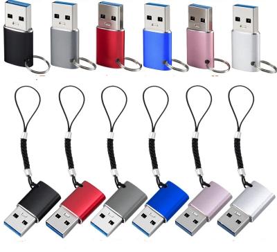 China With Anti-Lost Key Chain USB C 3.0 Female To USB-A Male Adapter Type C To A Charger Cable Adapter For iPhone And Samsung With Key Chain For Amazon for sale