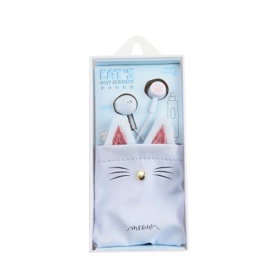 China 3.5mm HD In-Ear Mobile Phone Earphone Meow Earbuds Cute In-Ear Headphone Support Stereo Microphone 1.2m for sale