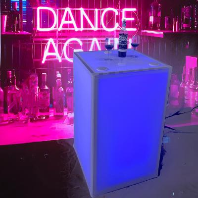 China Indoor Outdoor Portable Nightclub Light Up Music Bar Table SEG Ligiht Box for sale