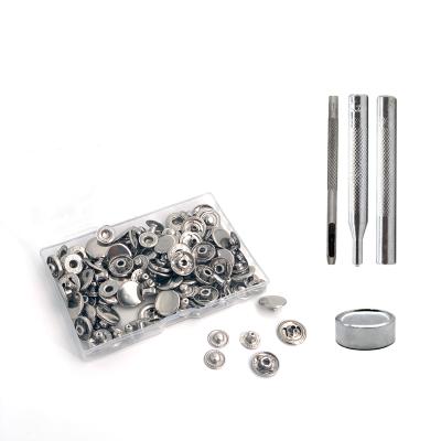 China 831 Marine Grade 30SETS Silver 15mmSnap Fastener Kit Marine Grade Press Studs Snap Fasteners Stainless Steel Snap Buttons for sale