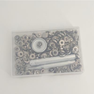 China Viable 655 Marine Grade 30SETS Silver 10mmSnap Fastener Kit Marine Grade Press Studs Snap Fasteners Stainless Steel Snap Buttons for sale