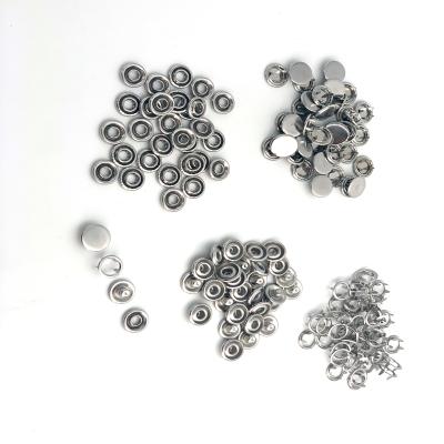 China Durable Silver Marine Grade Stainless Steel Crotch Snaps Snaps Buttons Leather DIY Fabric Canvas Clothes Baby Dip for sale