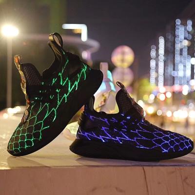 China Wholesale Unisex Led Shoe Light 2021 Light Shoes Shape Top Shoe Lighting With Fiber Optic Light for sale