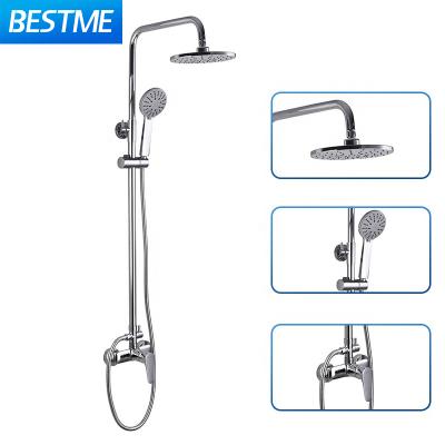 China With Round Sliding Bar Lid Economic Shower Bathroom Bath Mixer Shower Set Functional Shower Set for sale