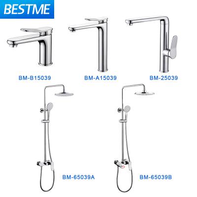 China Metered Faucets Shape New Style Faucet Basin Bathroom Hose Color Series Cold And Hot High Quality Chrome Mixer Taps And Shower Brass Material Set for sale