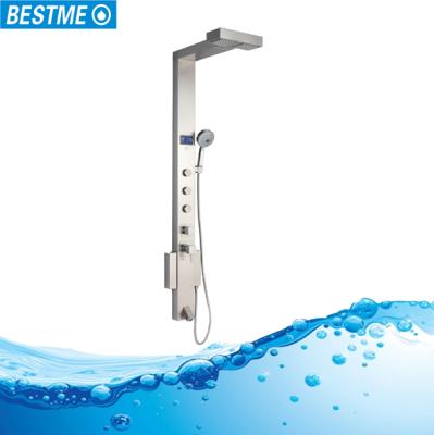 China With Polished Slide Bar Wall Mounted Chrome Color Waterfall Shower Panel for sale