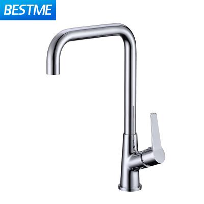 China Chrome Brass Color Deck-Mounted Modern Home Kitchen Water Faucet Single Metered Cold Faucet Hotel Faucets for sale