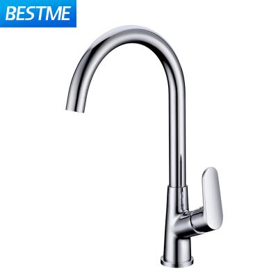 China Metered Faucets Hose Faucet One Handle Cold Chrome Brass Single Handle Deck Mounted Kitchen Faucet for sale