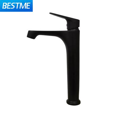 China BESTME Faucets Black Chrome Single Handle Metered Cold Basin Faucet for sale