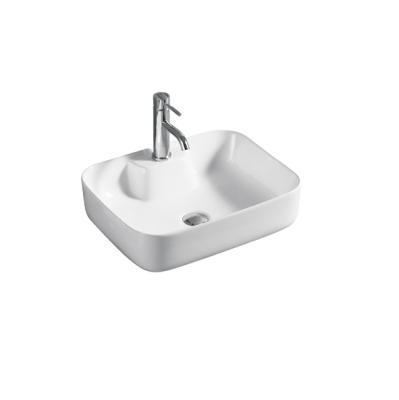 China Modern Sleek Outdoor Wash Basin Bathroom Rectangular Countertop Hair Sink for sale