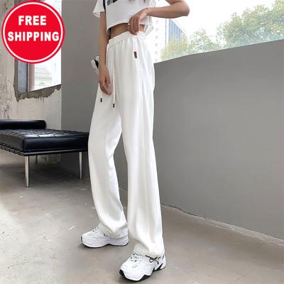 China Anti-Wrinkle Winter Cotton Thick Pants Casual Long High Leg Sports Pants Women's Straight Harem Pants for sale