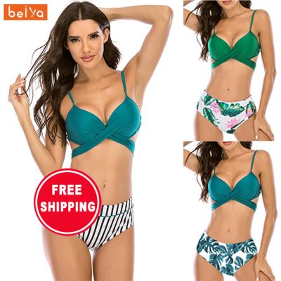 China 2022 Summer European And American Plus Size High Waist Were Thin Women's Bikini Swimwear for sale