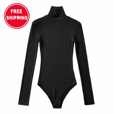 China QUICK DRY New Trend Black Jumpsuit Slim Turtle Neck Long Sleeve Jumpsuit for sale