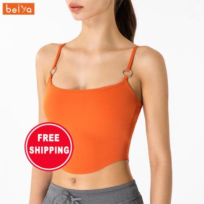 China 2022 New QUICK DRY Women's Sports Ring Sling Shockproof Running Cropped Tank Tops for sale