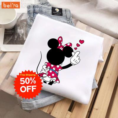 China new Anti-wrinkle fashion plus size camisetas de mujer Mickey palin color T-shirt for men and women for sale