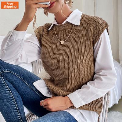 China Other Retro Women's Vest Sleeveless Knitted Sweater Vest for sale